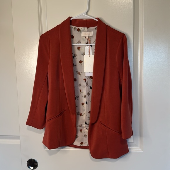 Skies are Blue Hannah Modal Scuba Blazer large burnt orange - Picture 7 of 14